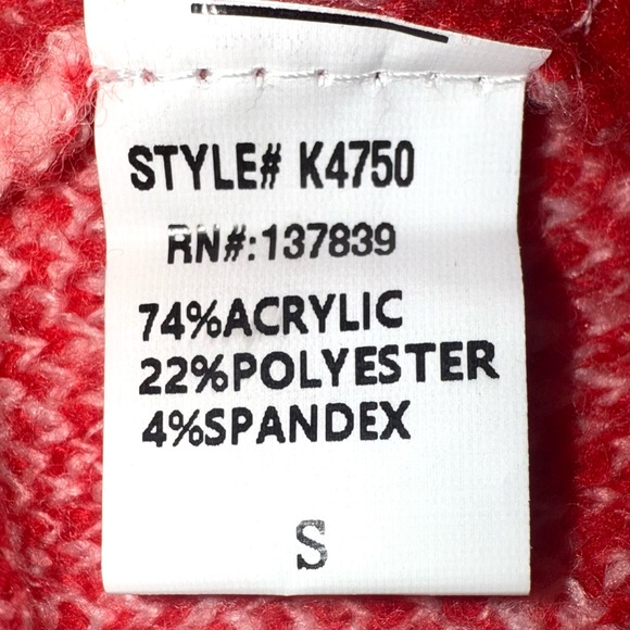 Luna Ivy size S pink w red hearts sequins long sleeve crew neck pullover sweater - Picture 16 of 16